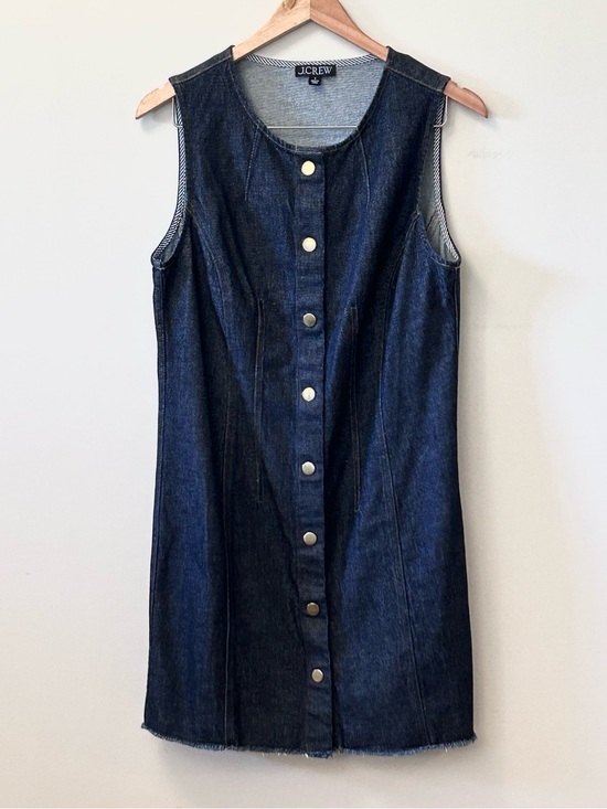 J. Crew Dresses & Skirts - J.Crew Seamed Denim Mini Dress Tailored Sleeveless Snap Closure Women’s 8